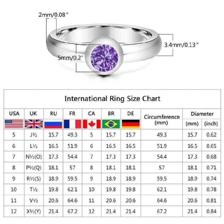 Simple Birthstone Ring Stackable Finger Rings Jewelry Romantic Gift for Women