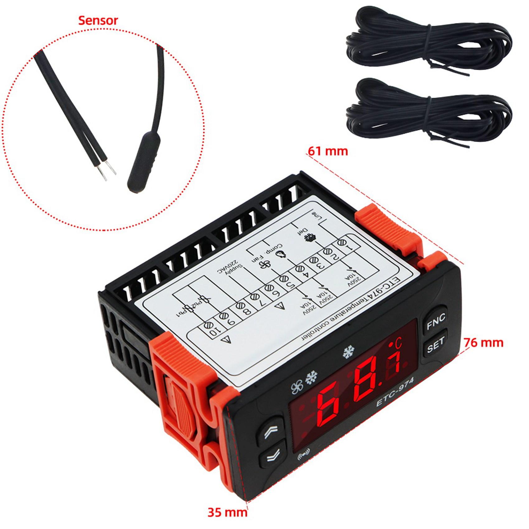 A34R ETC-974 Digital Temperature Controller Microcomputer Thermostats Thermostat Refrigeration Alarm 220V NTC Sensor чёрный