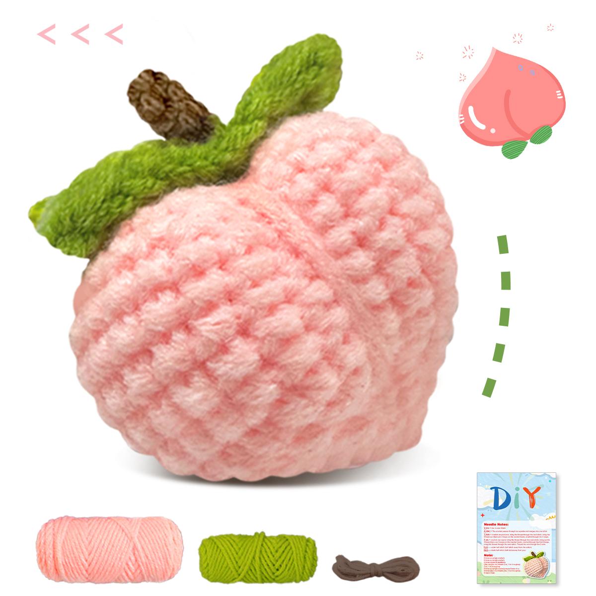 

1PC Peach Crochet Set for Beginners,Include Step-by-Step Video Tutorials(Accessories In Random Color) розовый