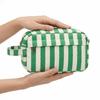 Zipper Striped Makeup Bag Lightweight Cosmetic Pouch Ideal Gift Storage Bag  Business Trip