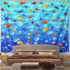 Colorful Fish and Starfish Ocean Scene Pattern Wall Hanging Tapestry Decorative Tapestry Home Decor for Bedroom and Living Room