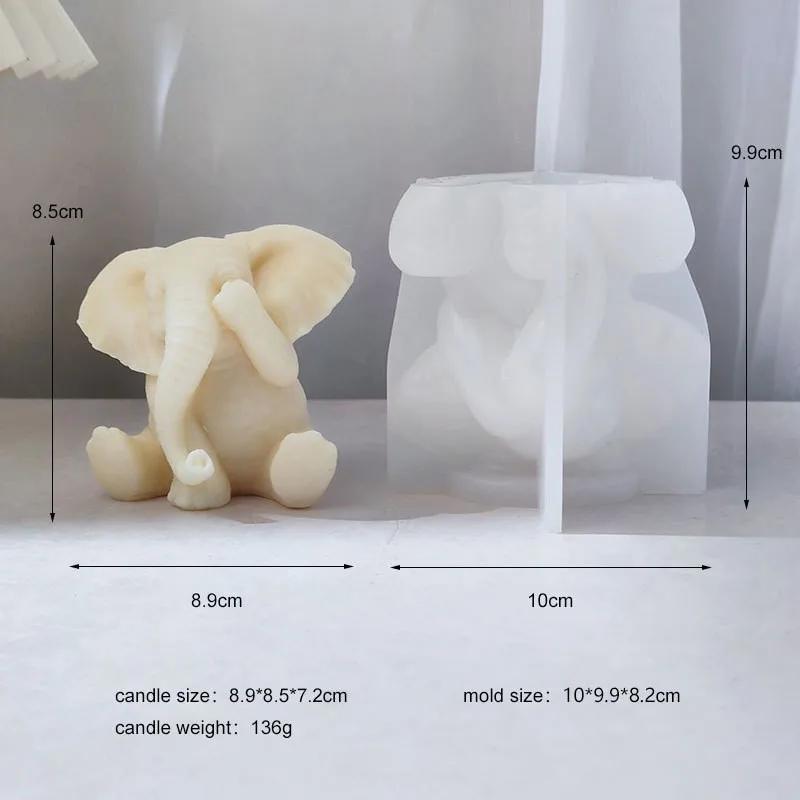 Silicone Mould Baby Elephant Candle Mold DIY Chocolate Handmade Soap Gypsum Epoxy Resin Home Decoration Ornaments