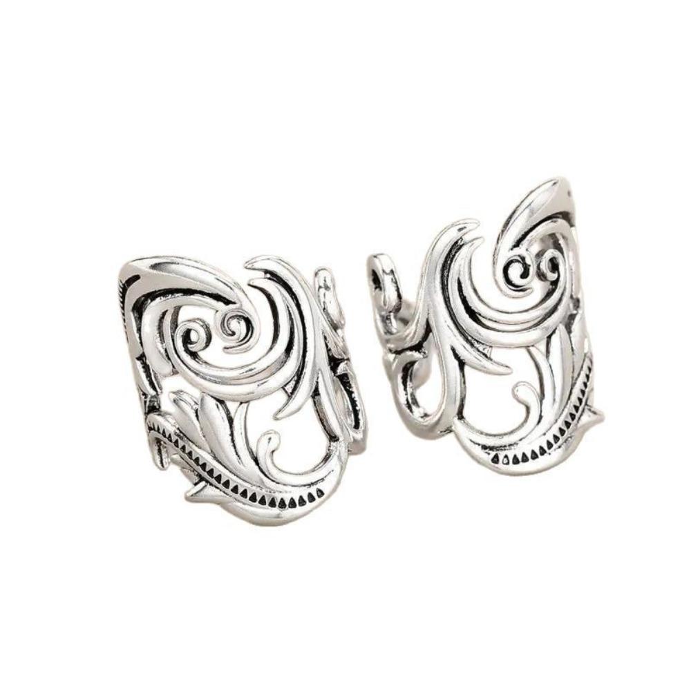 Hollow Carving Clip Earrings Copper Material Cartilage Earrings Exquisite Ear Cuffs Daily Wear серебряный