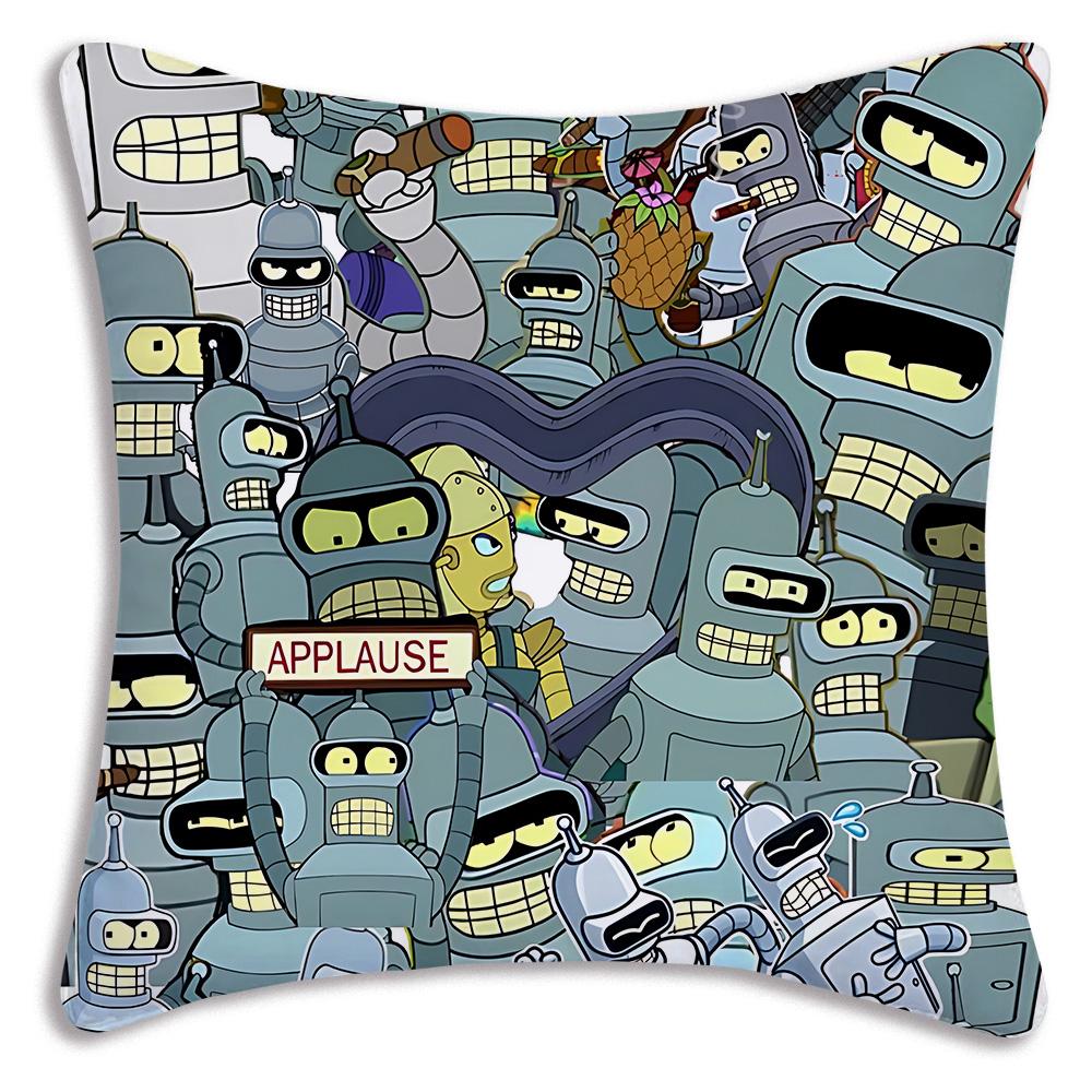 Classic movie F-Futuramas Pillow Covers Cartoon Sofa Decorative Home Double-sided Printing Short Plush Cute Cushion Cover
