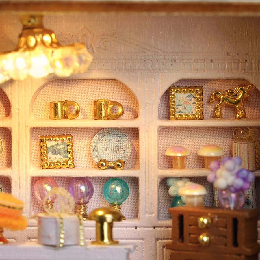 

Комплект кукольного домика, магазин подарков, мини-сборочная модель здания, сделай сам, 3D-головоломка ручной работы, игрушка принцессы для девочек, украшение для дома, спальни с мехом