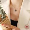 European-American Star Moon Pendant Necklace with Real Gold Electroplating – Simple Style Clavicle Chain Accessory
