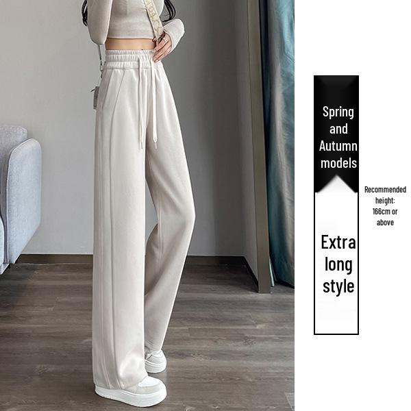 Women's Wide-Leg Velvet Sweatpants - Height-Enhancing Banana Sports Pants for Autumn/Winter 2025