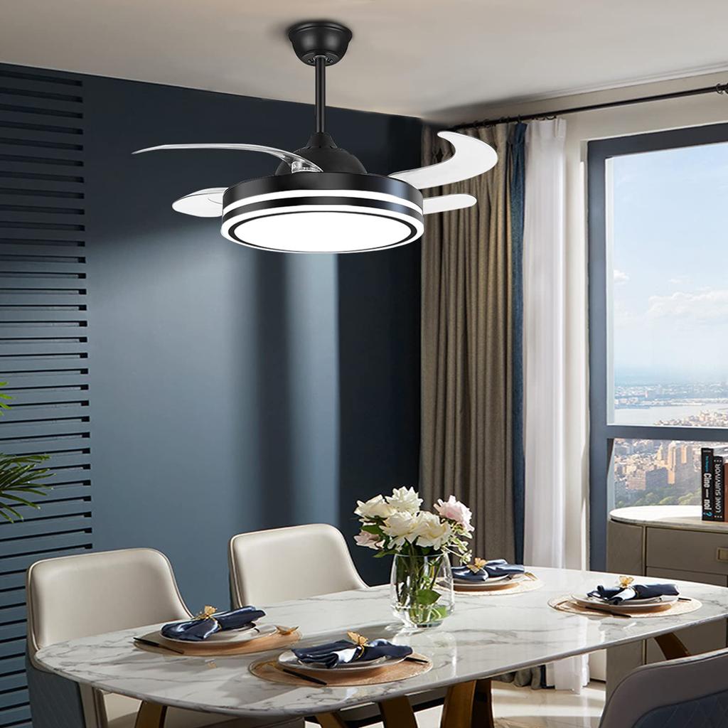 IRALAN Modern and simple Electric fan home invisible ceiling led light fan Lamps for room living room dining room study