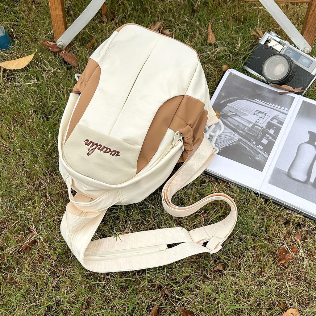 Schoolbag1011 Spring Travel New Small Backpack Men's and Women's Trend Brand Color Matching Multipurpose Breast Bag Outdoor Travel Mountaineering 