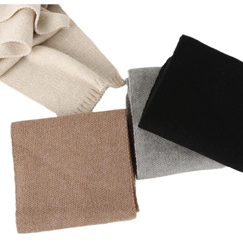 New Korean version of versatile knitted scarf for women's advanced sense of neck protection for students, winter solid color lazy wind small