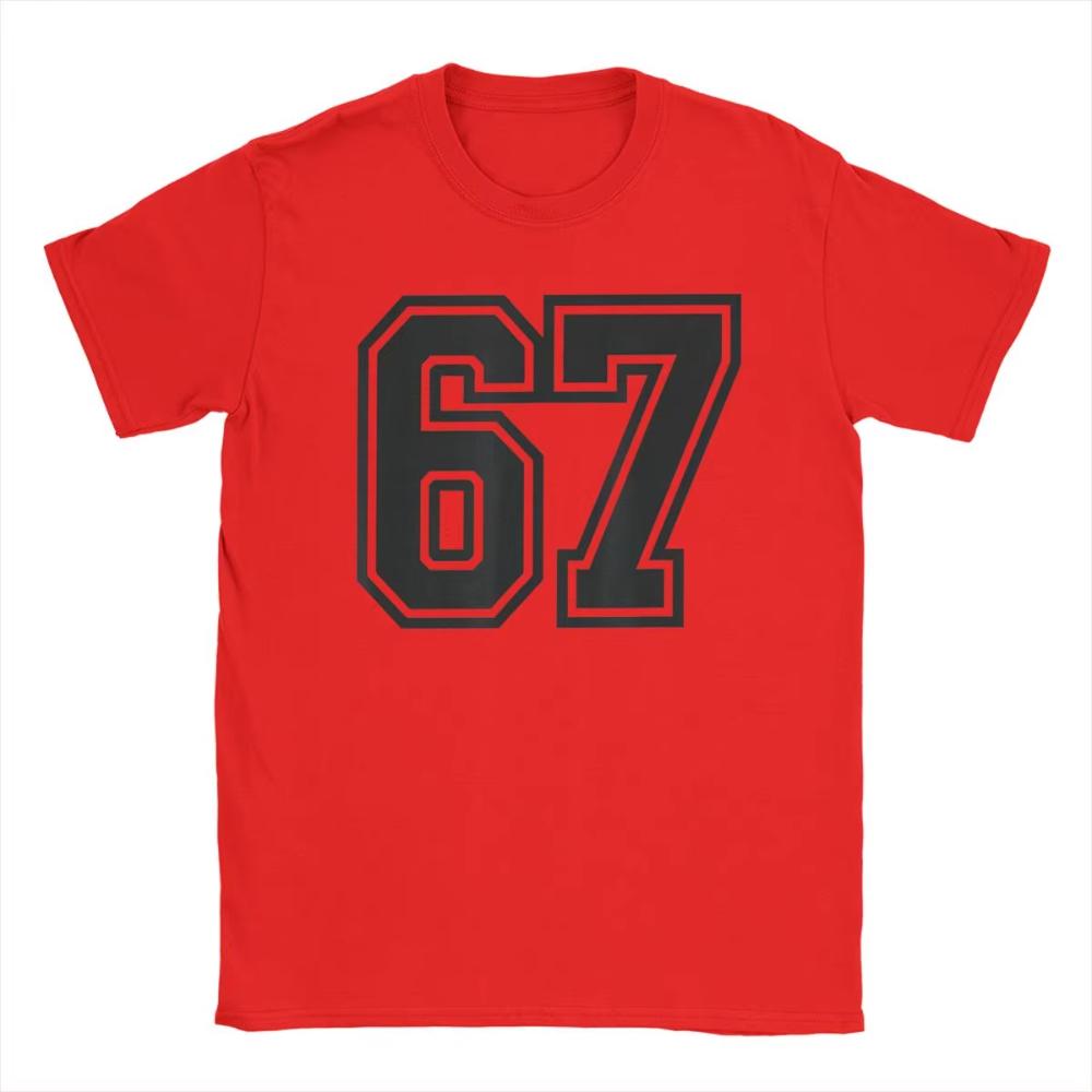 Herren Damen 67 Meme Sechs Sieben 6 7 Meme Design 6 7 T-Shirt Reine Baumwolle Kleidung Kurze Ärmel Rundhals T-Shirts Neue Ankunft T-Shirt