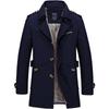 Trench da uomo lavato casual di media lunghezza per primavera e autunno