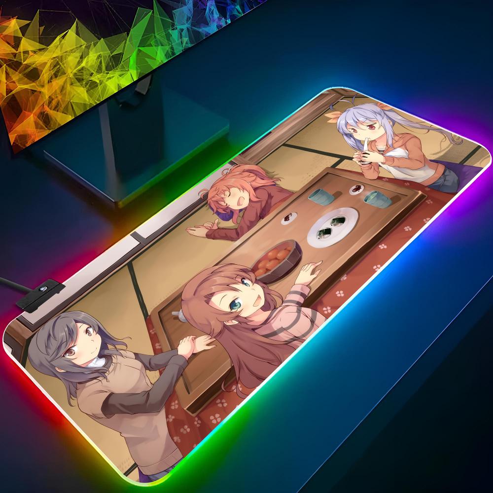 Renge Miyauchi Mouse Pad Gaming Rgb Mousepad Backlit Keyboard Gamer Girl Xxl Music Laptop Mat Table Pads Deskpad