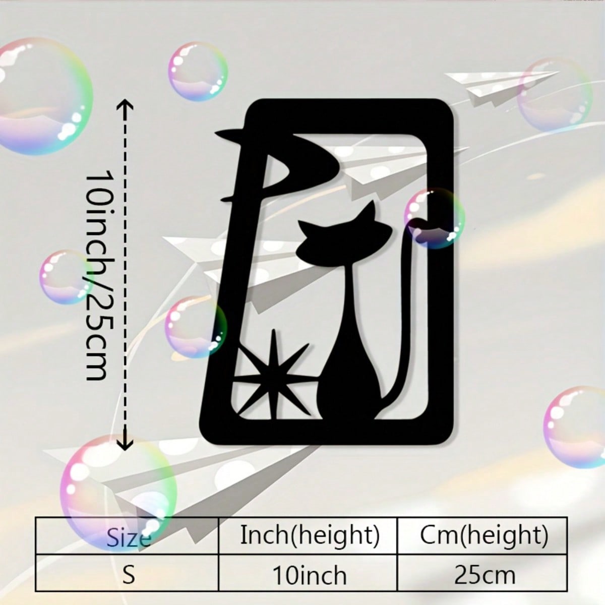 Metal Cat Wall Art Modern Home Decor Iron Silhouette Indoor Outdoor