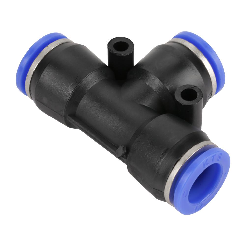 10 st OD 12 mm Luftslang Pneumatisk 3-vägs T-koppling Lufttryck Snabbkopplingar