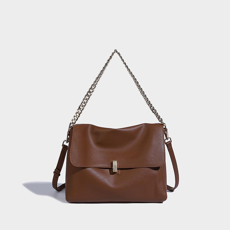 

Женская сумка 2024 года, новая, на одно плечо, из натуральной кожи, подмышками, на осень и зиму, из мягкой кожи, для поездок на работу, большой вместимости коричневый