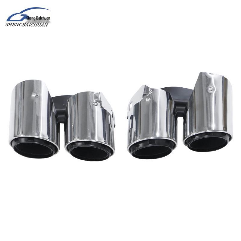 Modified Four-Out Three-Layer Exhaust Pipes for 14-16 Porsche Cayenne, Macan, Panamera Tailpipes