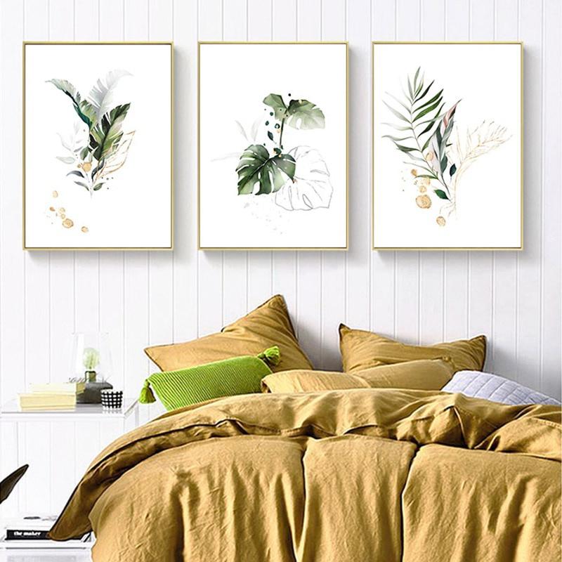 Watercolor Plant Canvas Poster Leaf Botanical Art Print Minimalist Painting Nordic Style Picture Modern Living Room Decoration