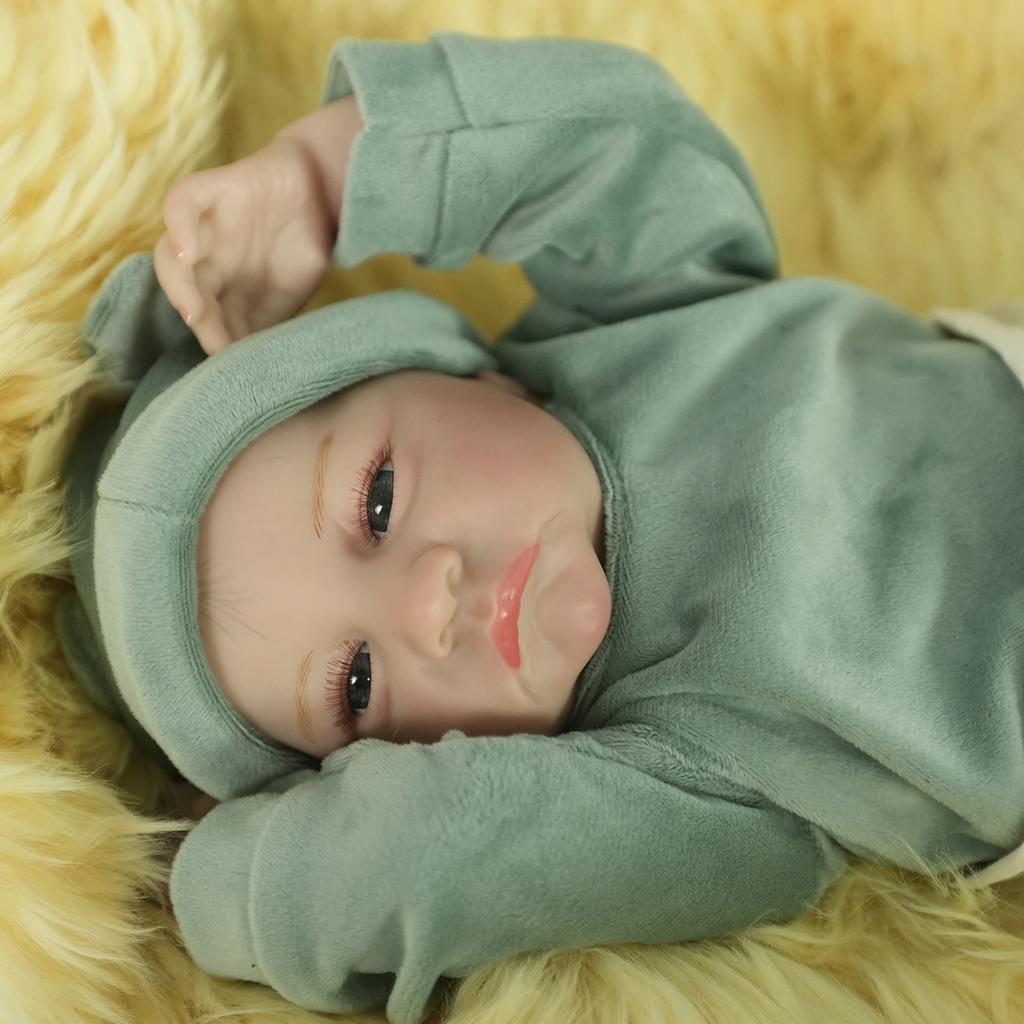 Realistic Newborn Doll 3d Painted Light Soft Fabric Body Real Touch Visible Blood Vessels Birthday/Christmas Gift Collectio 48cm
