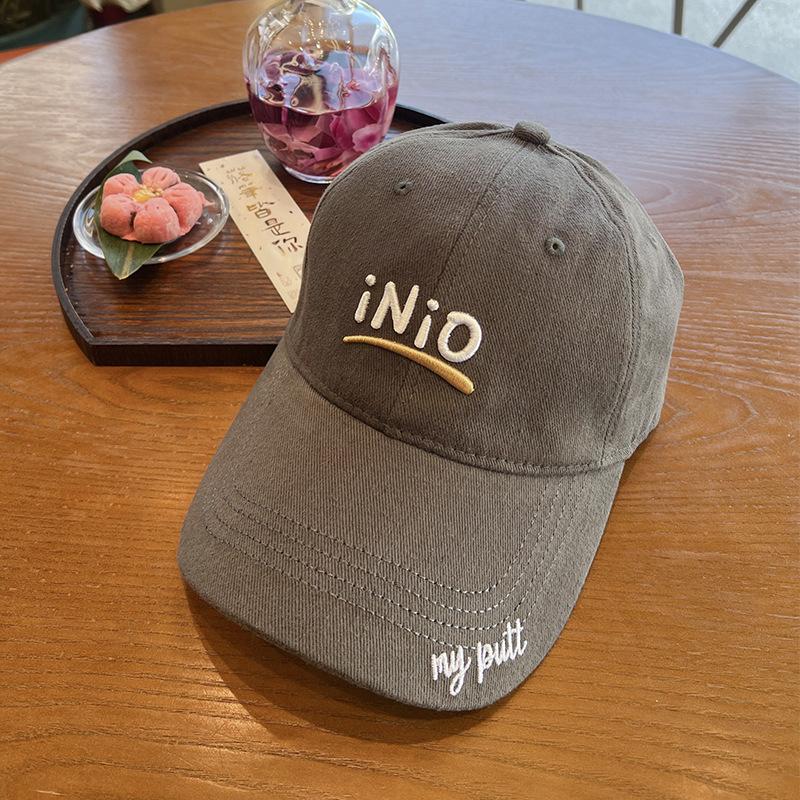 Hat women's autumn new baseball cap three-dimensional embroidery letters fashion sunscreen cap big head circumference