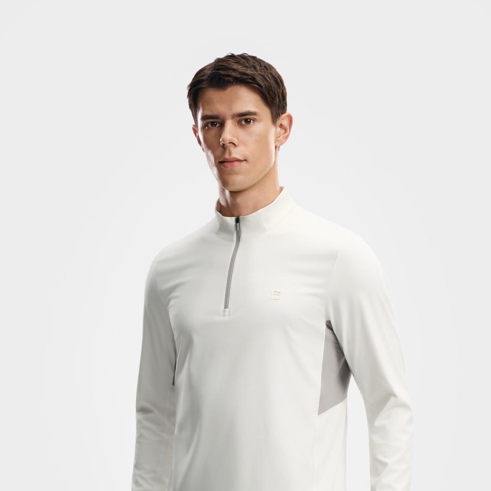 Men's FILA T-Shirts Men's Heron White Stand Collar Moderate Straight Fit