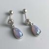 925 Sterling Silver Earrings For Women Trendy Geometric Blue OVal Stone Earring Jewelry Prevent Allergy Party Gift Accessories
