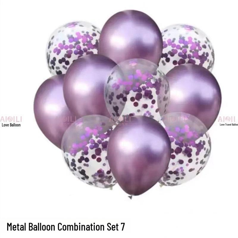 Metallic Sequin Balloon Set for Birthdays, Valentine's Day, and Weddings