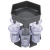 Liquid Dispenser Holder 6 Shots Liquor Dispenser Rack Wine Beer Drinking Tool Bar Accessory(Gray Transparent Cup )