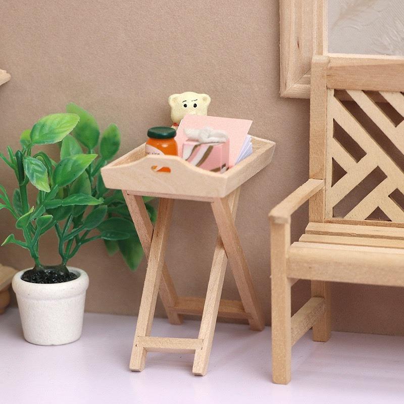 1/12 Scale Miniature Wooden Fruit/Dining/Tea Plate Tray Model Ornament - DIY Miniature Photography Props- Seasonal Decor - Perfect Gift