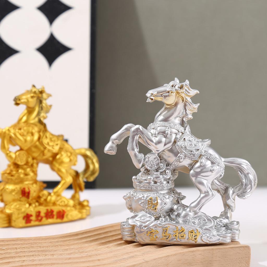 Resin Horse Statue Zodiac Blessing Souvenir Feng Shui Chinese Year 2026 Zodiac Horse Statue for Success Strength and Prosperity