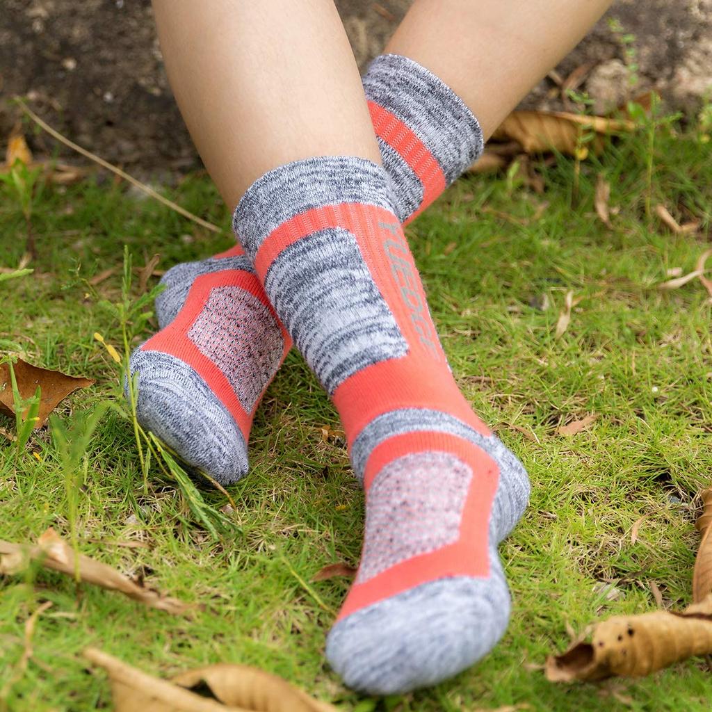 YUEDGE Athletic Thick and Work Socks for Outdoor Crew Premium Sizes Set Women's Socks, Durable, Cushioned, Hiking, Activities, Trekking, Length,