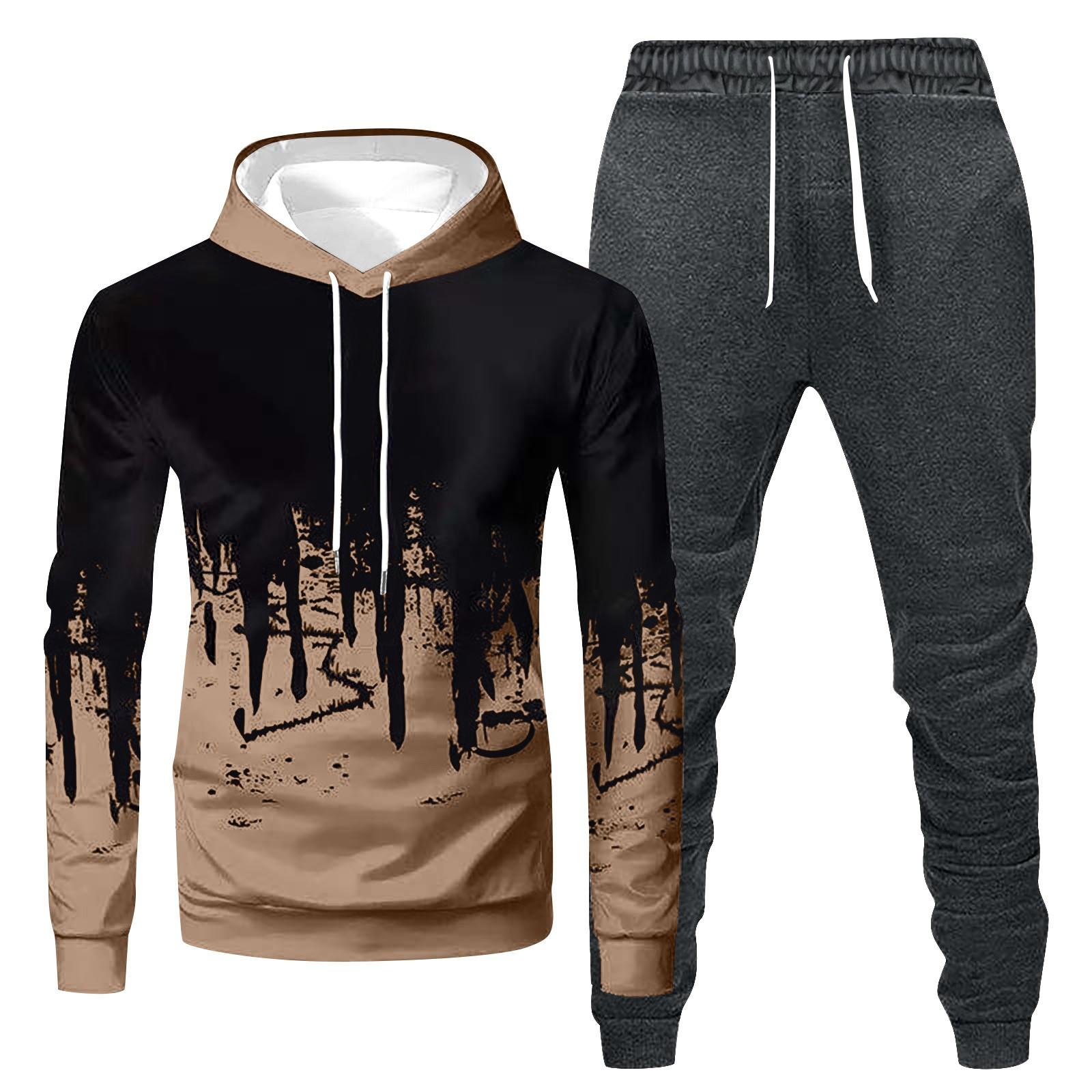 

Чоловічі спортивні костюми унісекс з капюшоном, двокомпонентні костюми для бігу, пуловери з довгими рукавами, толстовки, світшоти, комплекти спортивних штанів XXXXL хакі