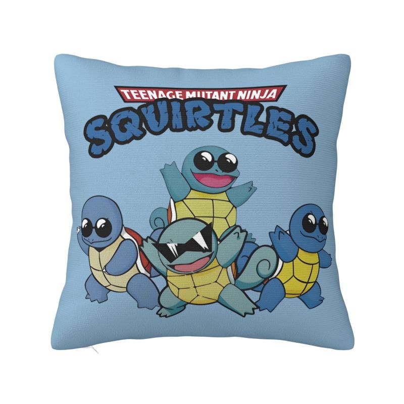 Custom Squirtles Anime Cushion Cover Play Game Soft Nordic Pillow Case