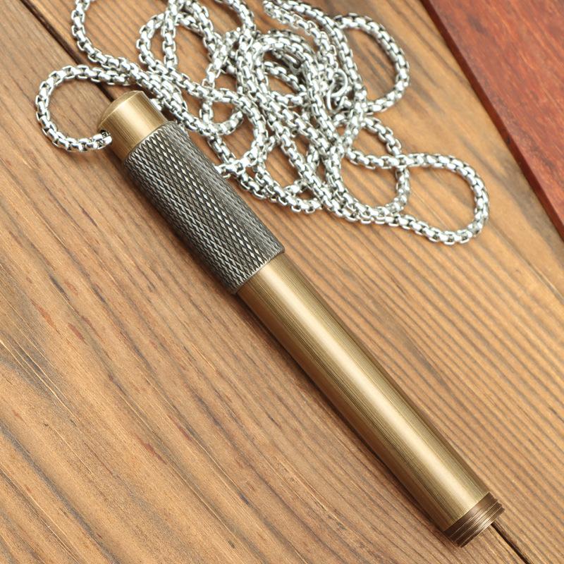 Wear Portable Mini Pendant Pen Artist Practice Retro Copper Fashion Personality Creative Business Birthday Gift