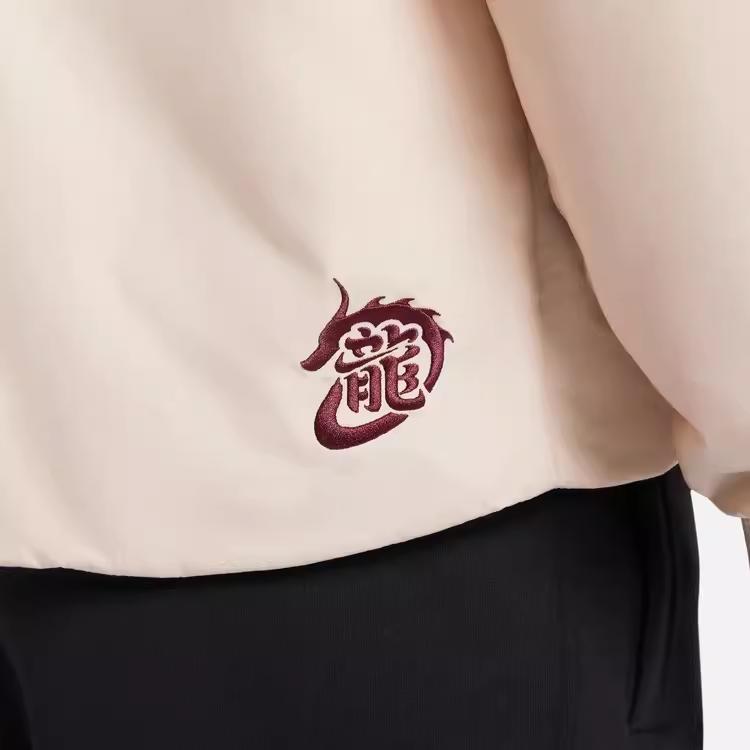 Nike Jednobarevná krátká ležérní teplá bavlněná bunda pánská bunda khaki FZ6375-126