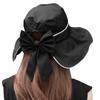 Wide UV Black [Brilliet] Women's Hat, Brim, Protection, Lightweight, Oversized, Simple, Cute, Ribbon, Summer,