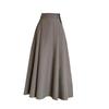 Jupe longue évasée taille haute abricot pour femme - Coupe petite, drapé amincissant pour le printemps à l'hiver 2026