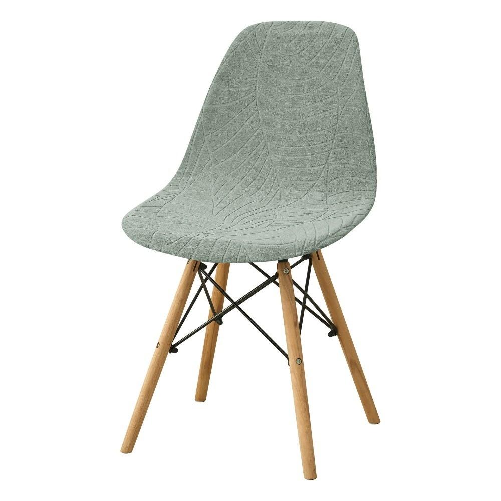 Fashion Elastic Dining Chair Cover Short Back Velvet Seat Chair Cover Soft Stretch Jacquard Stretch Jacquard Chair Cover Kitchen зелёный 5270₽