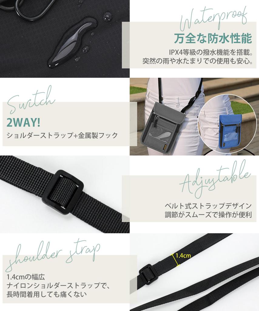 MOWO Professionally Designed Passport Security Pouch with 7 RFID Convenient for International Travel Case, Anti-Skimming, Neck-Mounted Pockets,