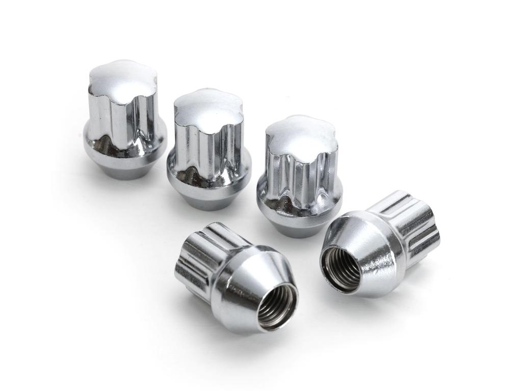 ERST Lug M12 x Chrome Set of Flower Shape Nuts, 1.5, Plated, 20,
