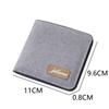 Men's Super Thin Canvas and Leather Zipper Wallet
