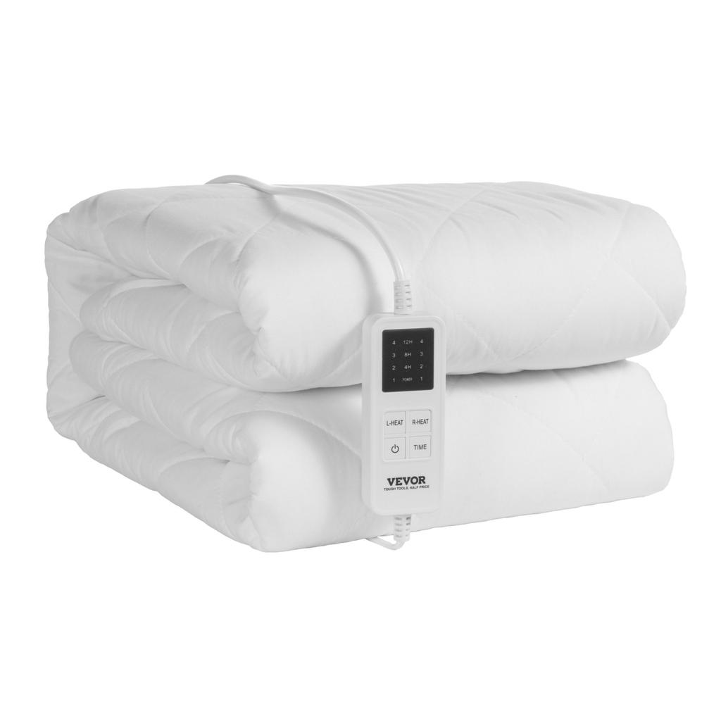 VEVOR Heated Mattress Pad, 195 X 165 Cm, Queen Electric Bed Warmer with 4 Heat Settings Control, 12-Hour Timer, 8-Hour Auto Off