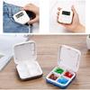 Pill Organizer,Portable Box Daily Organizer Box with Alarm Reminders-4 Compartment Pill Container Case (Blue)