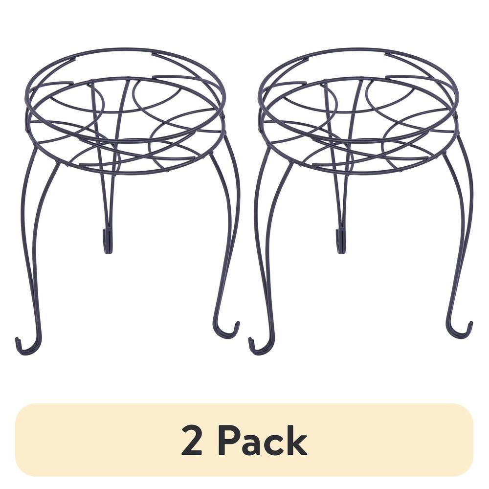 

2 шт. Круглая металлическая подставка для растений для дома и улицы, держатель для дисплея, складная, экономящая место, железная, прочная, нержавеющая, для горшков до 9 дюймов United States