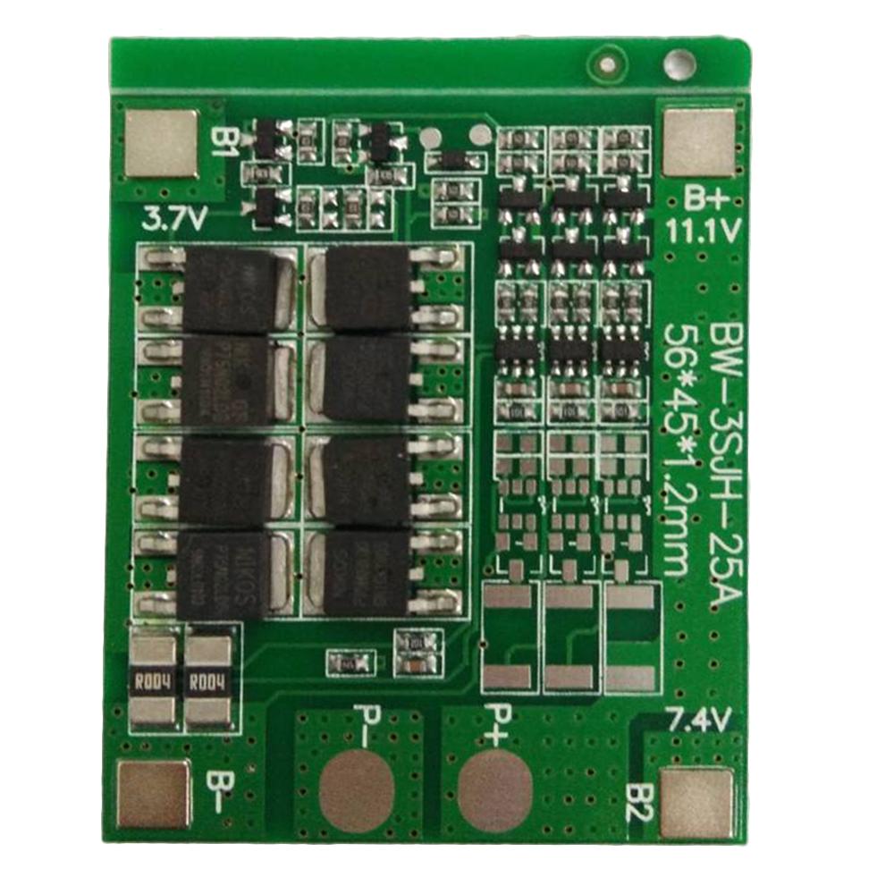

3S 12 V 25А литий литий-ионный аккумулятор 3.7V 4.2V Совет по защите БМС 18650 зарядное устройство