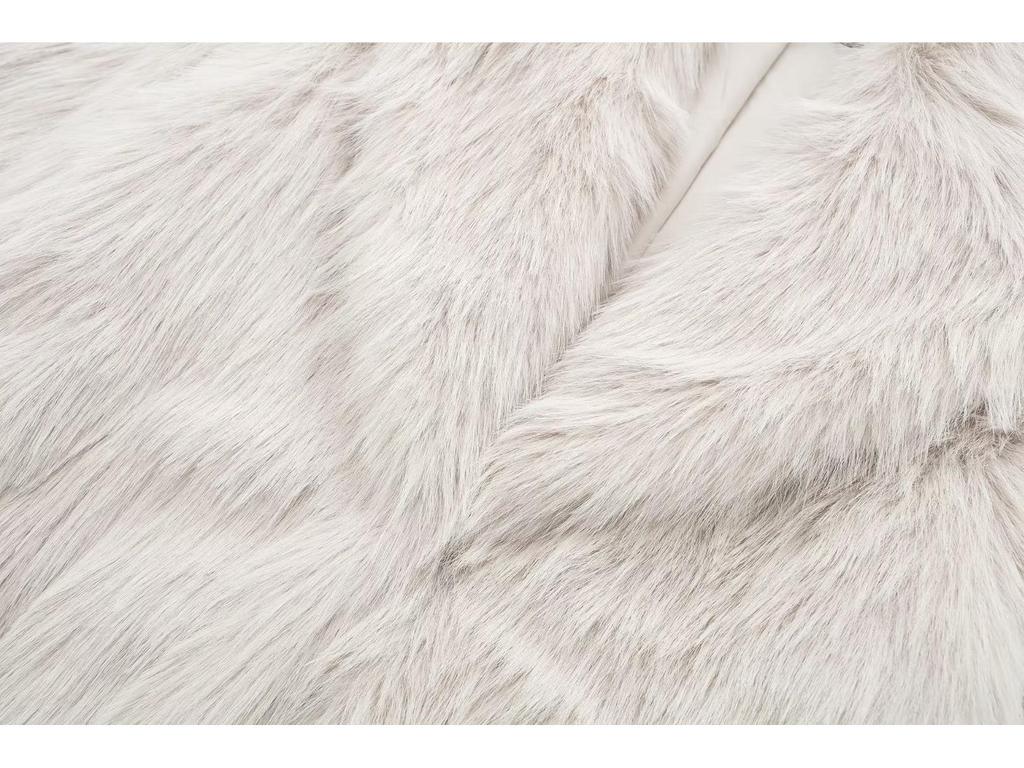 2023 Autumn/Winter Women's Faux Fur Mid-Length Warm Coat D69084