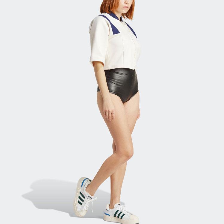 Adidas Originals Trefoil High Waist Slim Shorts Women Bottoms Black IB4545