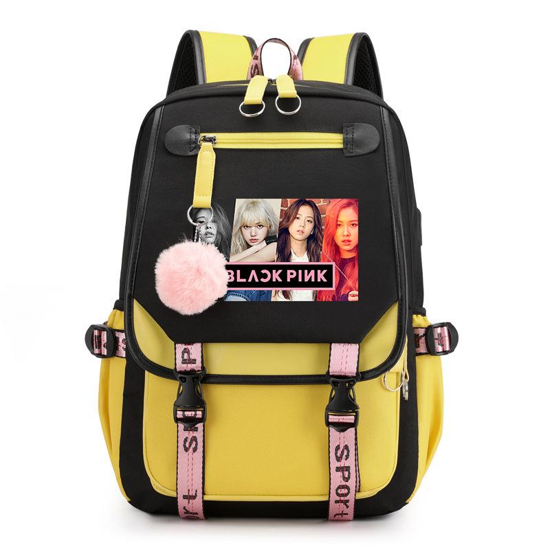 Blackpink S potiskem Batoh Pro základní a střední školy Ležérní Školní taška Pro studentky