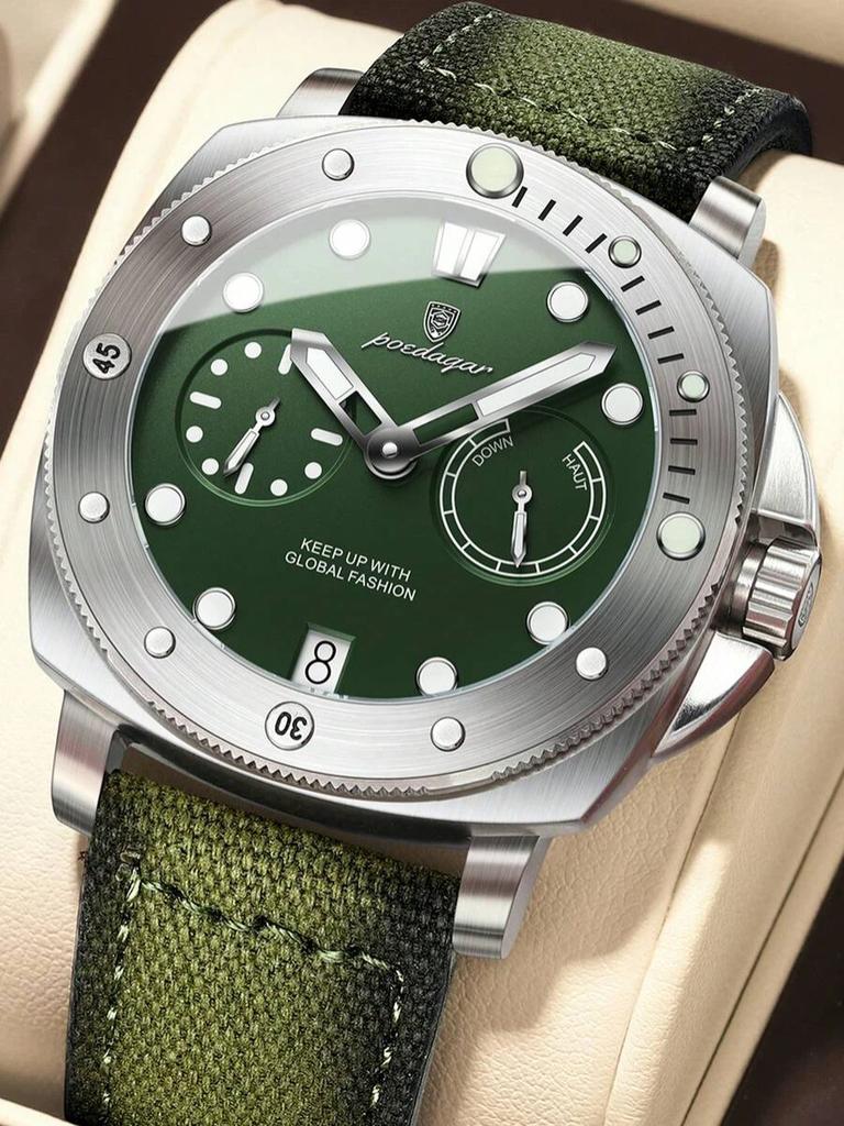 POEDAGAR High Quality Watches for Man Waterproof Luminous Date Exquisite Men Clock Nylon Leather Quartz Fashion Wristwatch