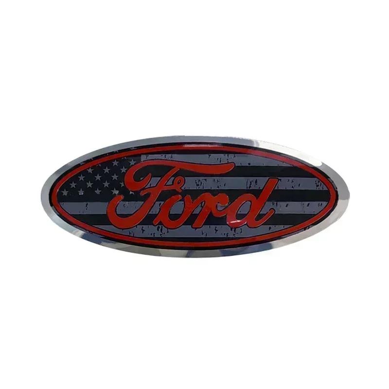 12.5X5CM Car Hood Trunk Emblem Badge Cover Sticker Decoration for Ford Focus Mondeo MK2 MK3 Fiesta Kuga Transit Escape Ecosport